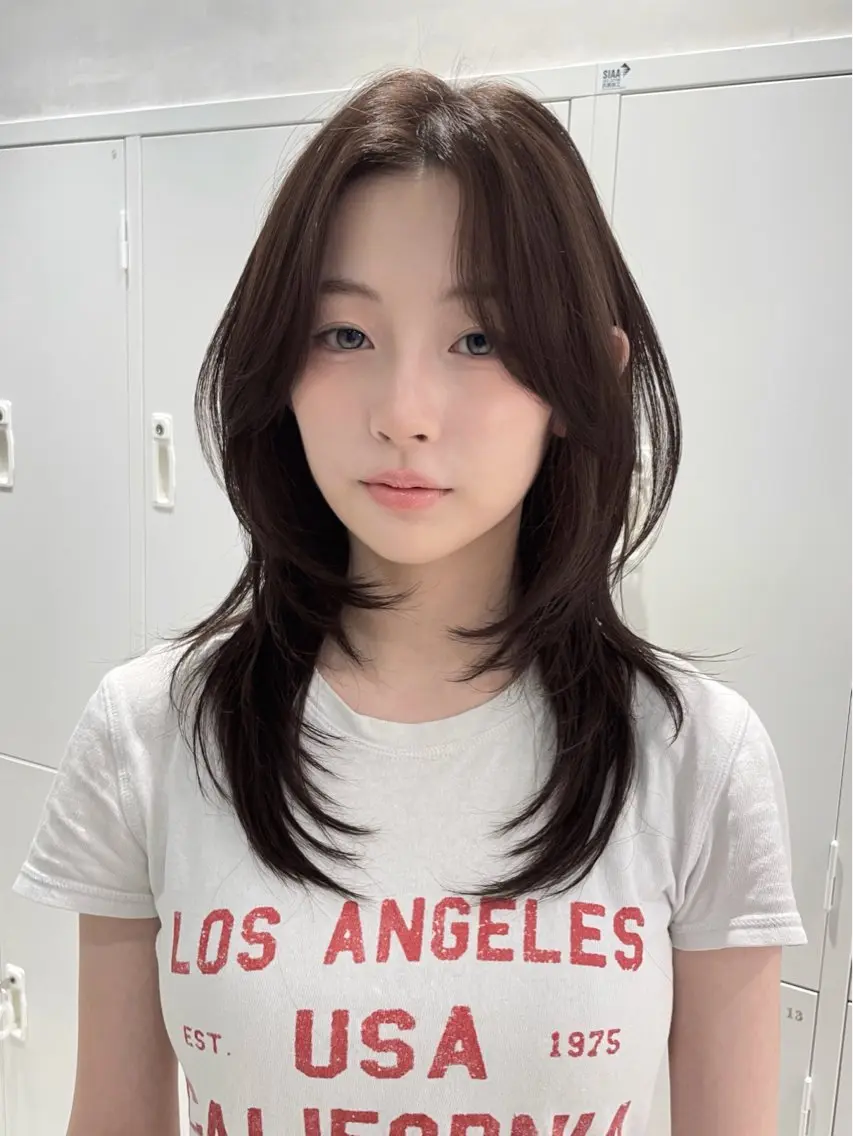 ミディアム カット ヘアカラー トリートメント 🎀透明感カラー 韓国ヘア🎀mahoのヘアスタイル