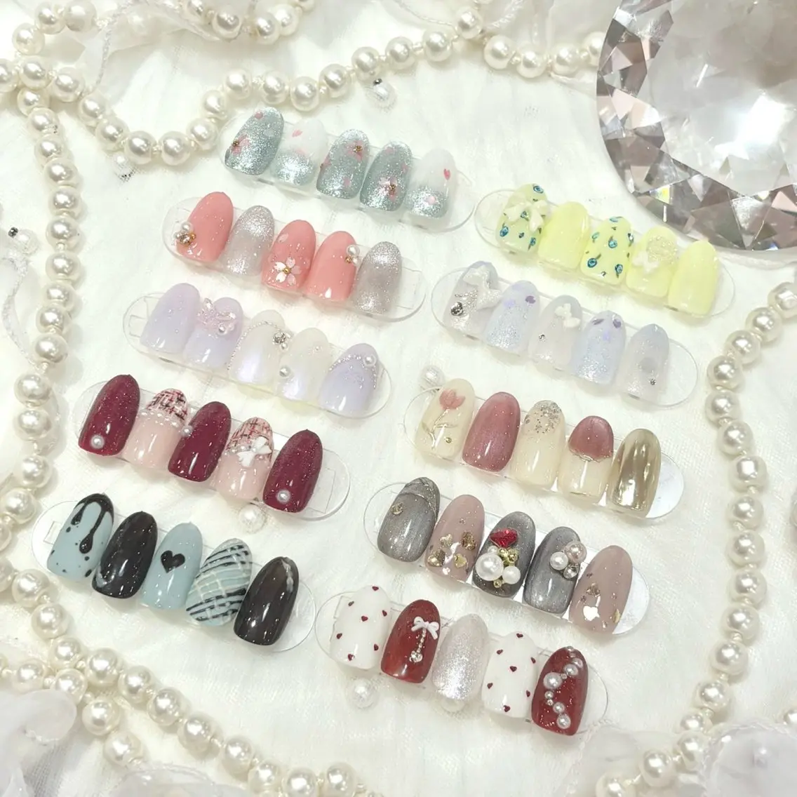ネイル フラワーネイル ニュアンスネイル パステルネイル 春ネイル ハンドネイル WISTERIA midoriのネイルデザイン