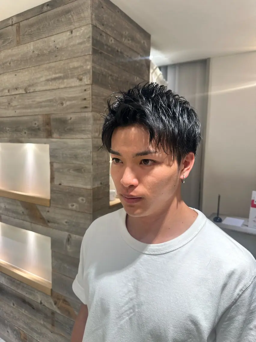 メンズ メンズ韓国風 メンズパーマ さかもと りくのヘアスタイル