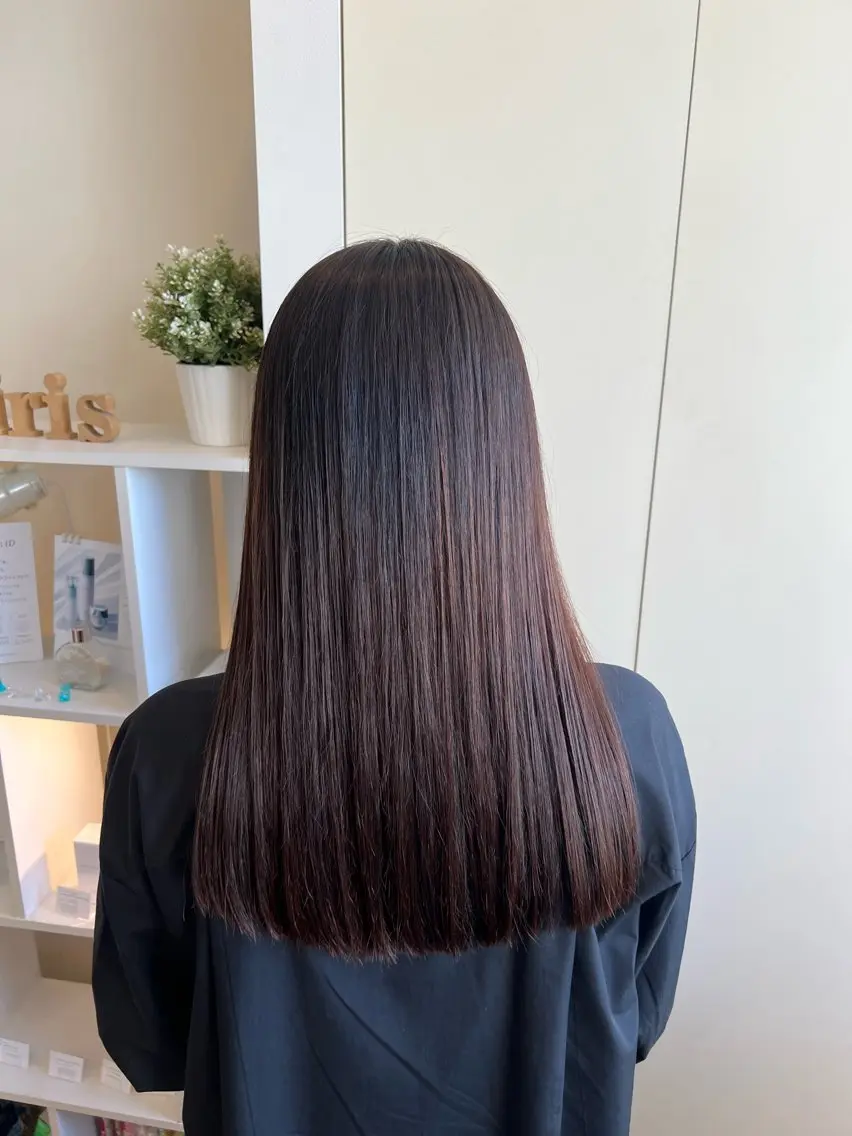 ロング パーマ カット 縮毛矯正 トリートメント 竹添 有梨沙のヘアスタイル