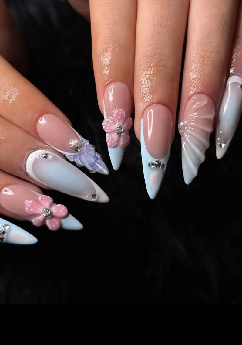 ネイル キラキラネイル 韓国ネイル ロングネイル シンプルネイル ワンホンネイル ハンドネイル Rina Nail.Novaのネイルデザイン
