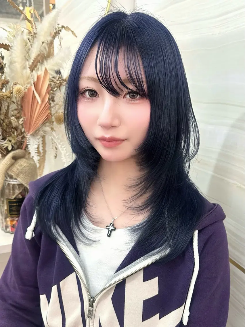 セミロング くびれヘア 顔周りカット ヨシンモリ 韓国風ヘア レイヤーカット ヘアカラー トリートメント 🦋高瀬寛菜🦋 韓国/ブリーチのヘアスタイル