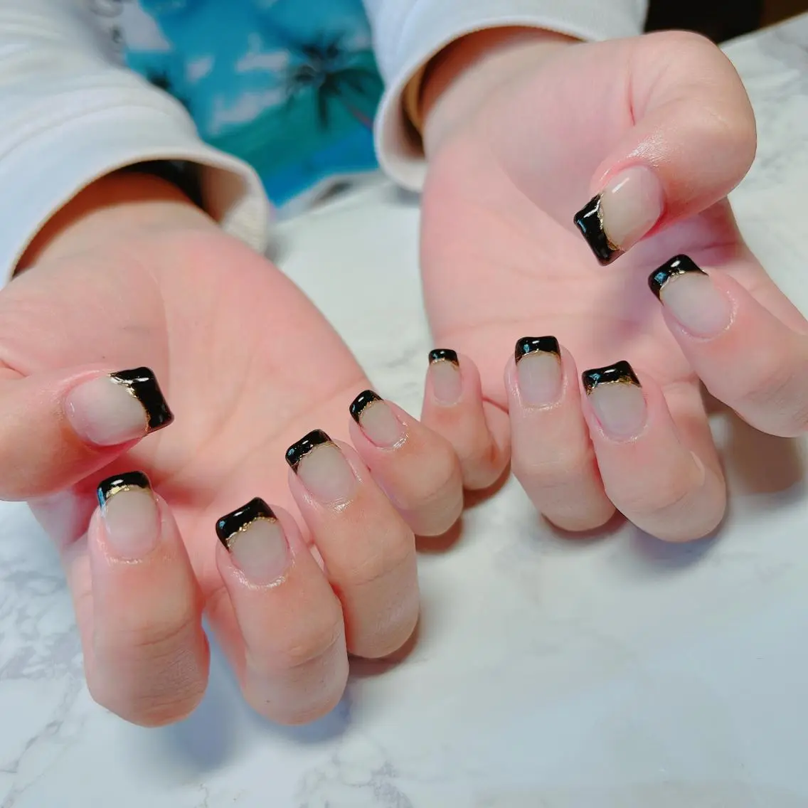 ネイル フレンチネイル ショートネイル ハンドネイル たきぐち みちこのネイルデザイン