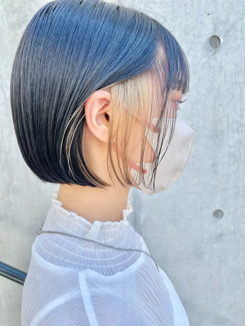 ショート カラー 切りっぱなしボブ ショートボブ ハンサムショート 丸みショート イヤリングカラー カット ヘアカラー トリートメント ショートボブ髪質改善 縮毛矯正のプロ山道潤のヘアスタイル
