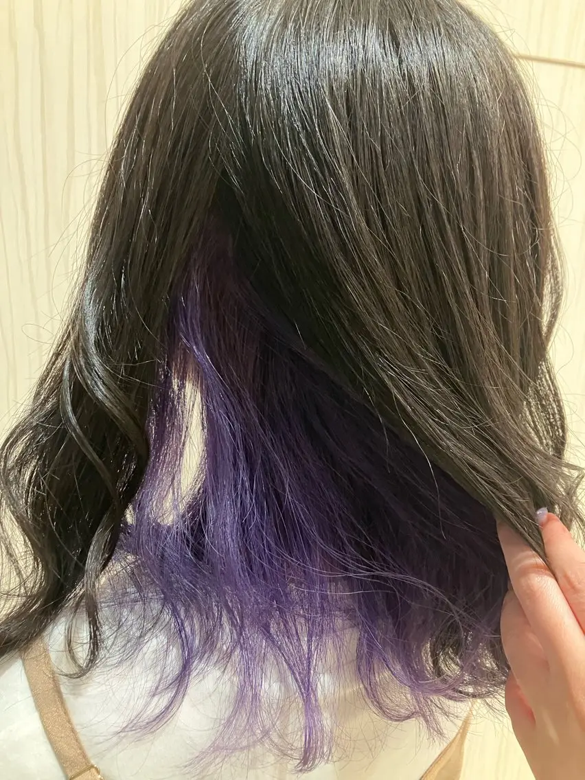 ミディアム カラー ミディアムパーマ ダブルカラー グラデーションカラー インナーカラー ラベンダーカラー 🦋‪髪質改善🦋‪ 永倉のヘアスタイル