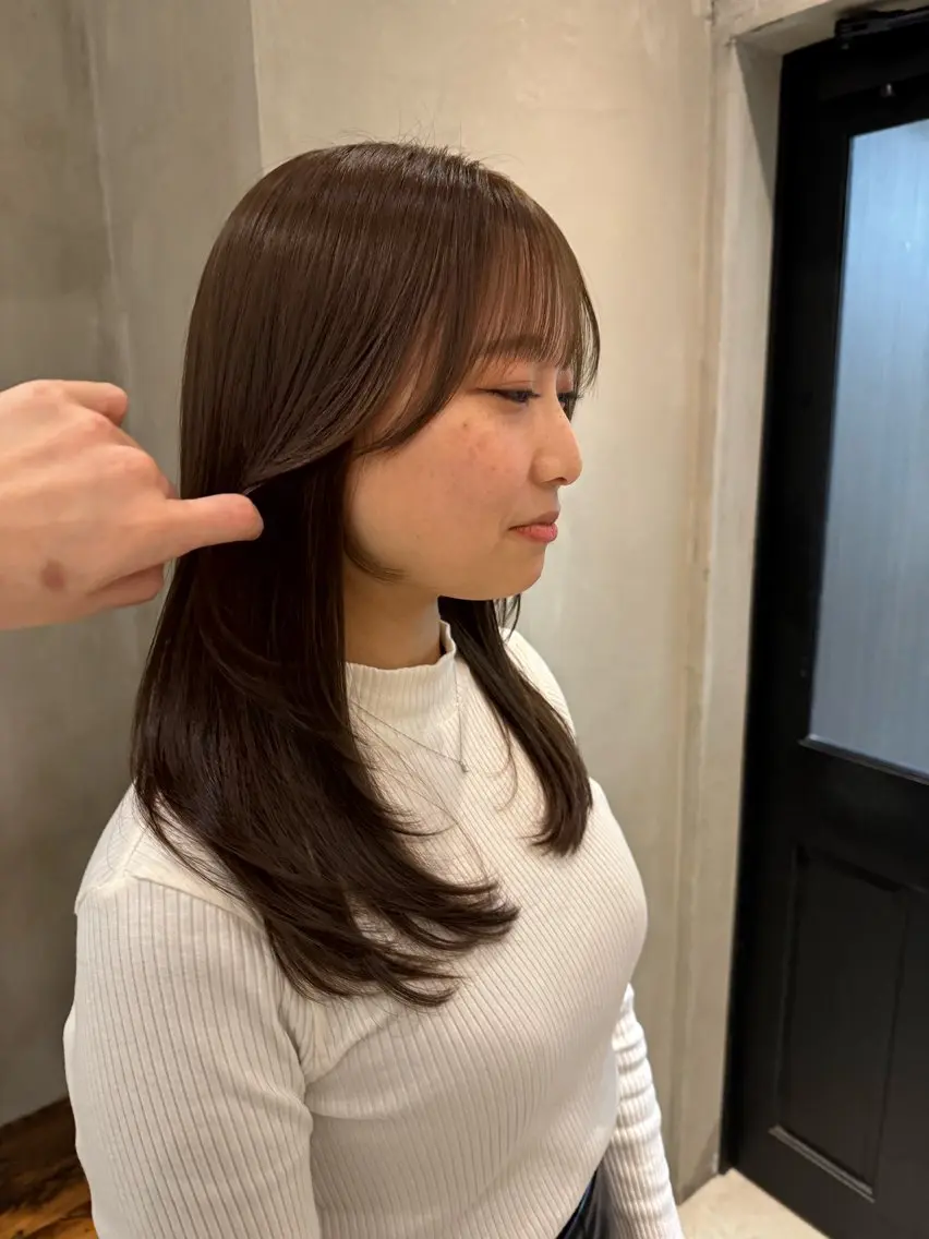 セミロング カット ヘアカラー トリートメント 新宿/顔周りカット +レイヤー=しずく♩のヘアスタイル