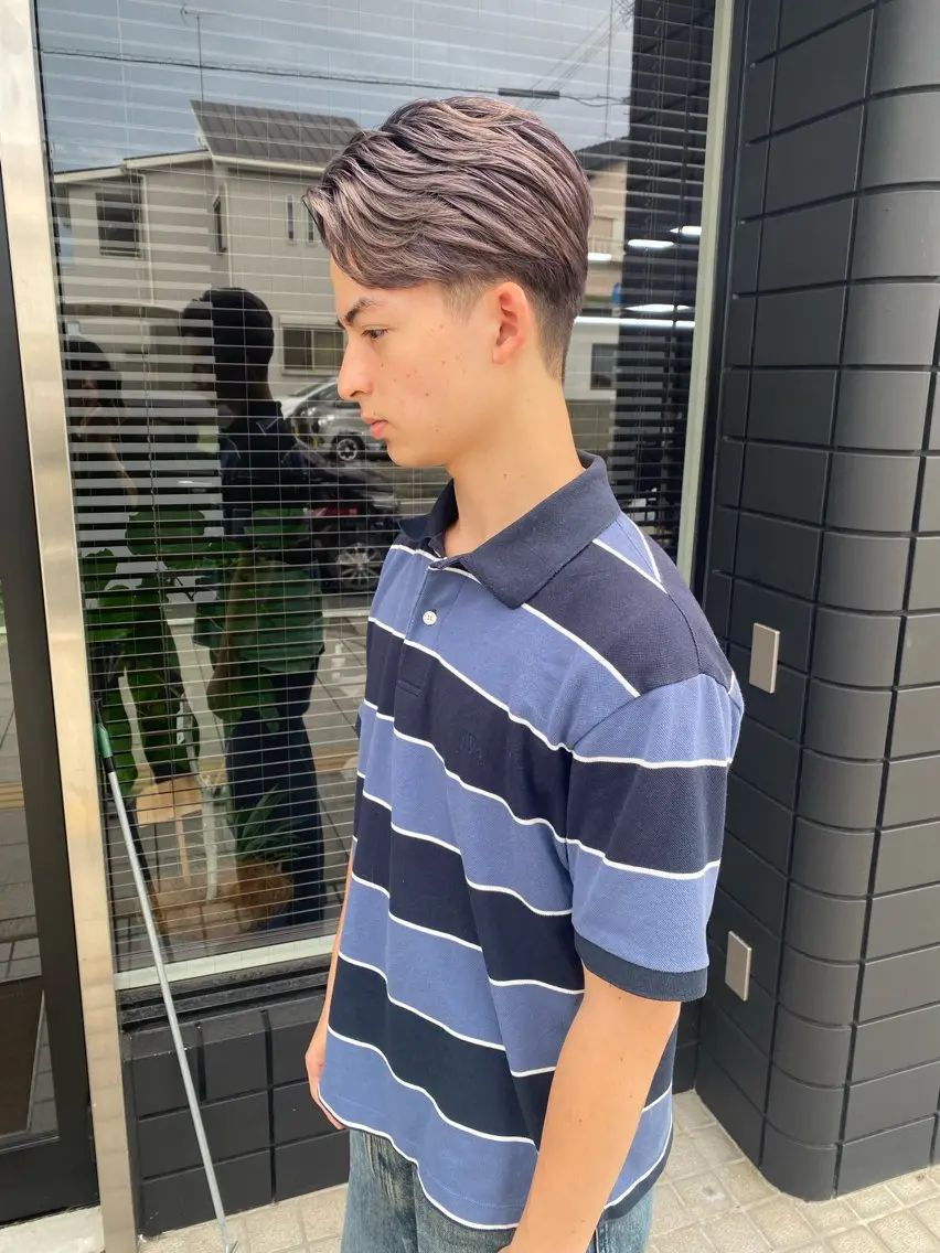 カラー メンズ メンズバレイヤージュ バレイヤージュ カット ヘアカラー トリートメント 山﨑 大暉【ダブルカラー】のヘアスタイル