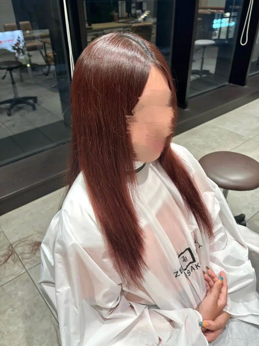 ロング 顔周りカット レイヤーカット 新谷 春日のヘアスタイル