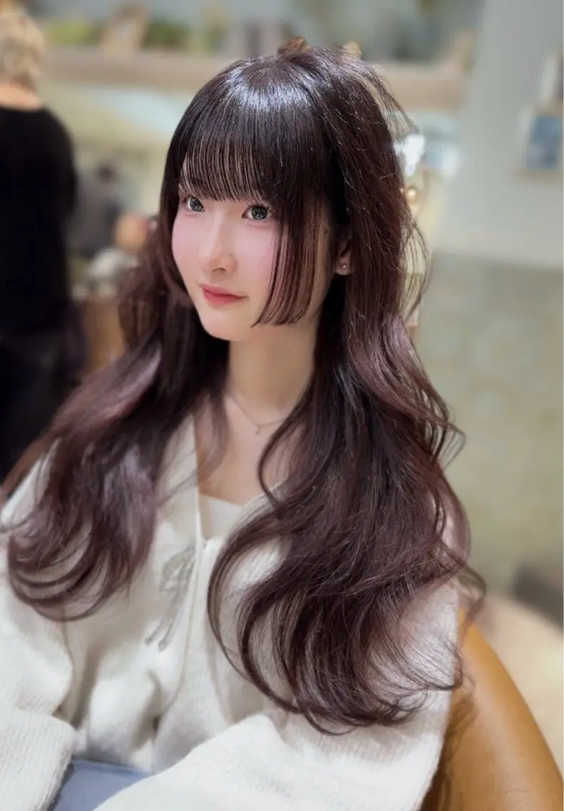 セミロング カラー カット ヘアカラー 木屋元一/透明感 /前髪/レイヤーのヘアスタイル