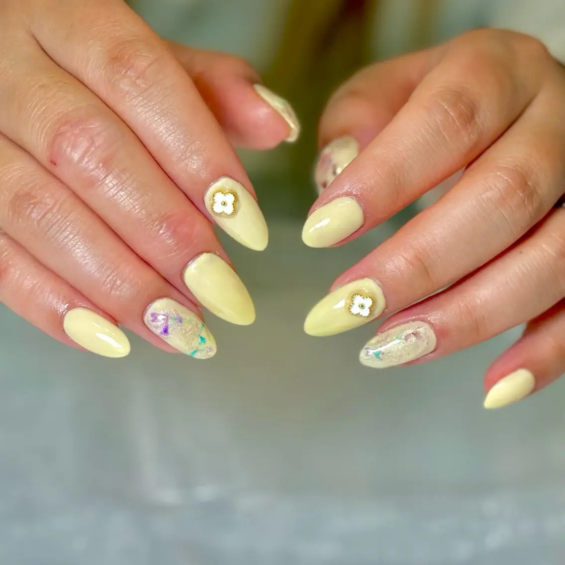 ネイル 長さ出し ハンドネイル Fleur Ange nail salonのネイルデザイン