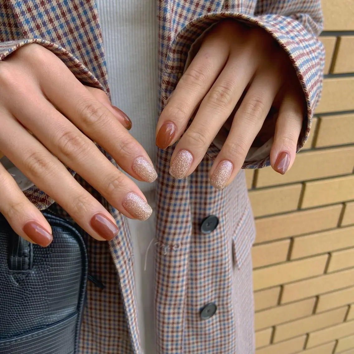 ネイル オーロラネイル カジュアル 長さ出し ジェルネイル 韓国ネイル MH Nailのネイルデザイン