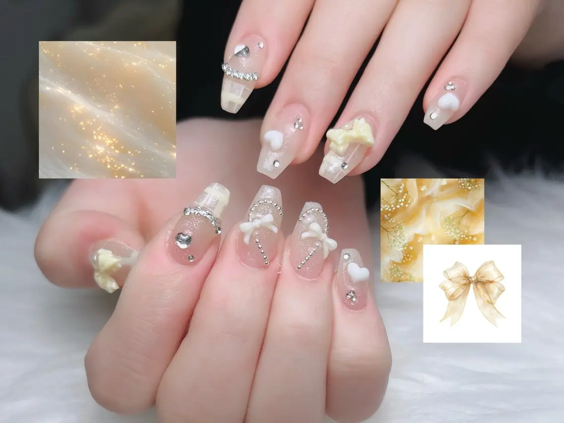 ネイル オーロラネイル ボルドー ブラウン 氷ネイル・うるうるネイル キラキラネイル ハンドネイル Sora  Nail 長さ出し専門店のネイルデザイン