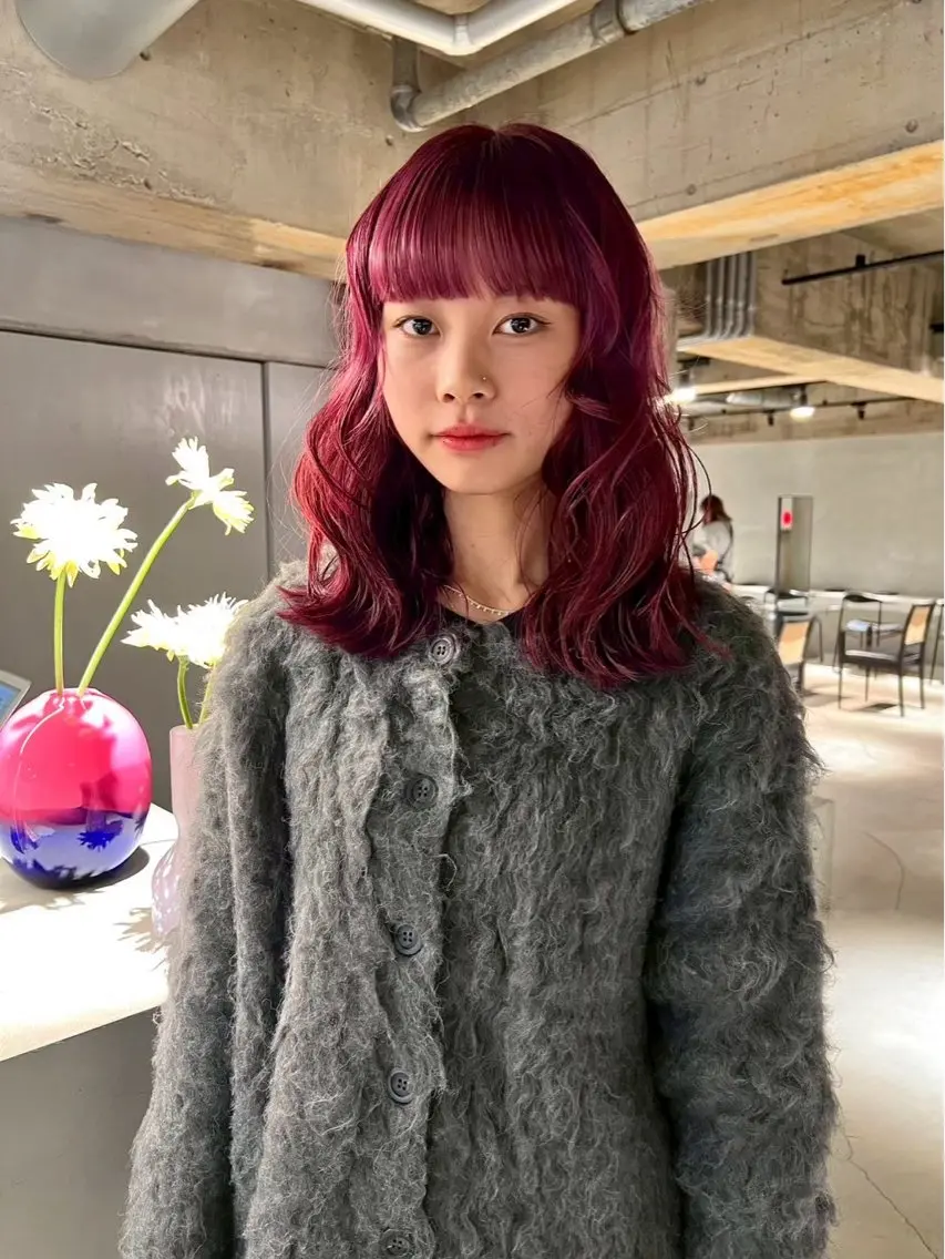 ミディアム ヘアカラー トリートメント 花木 理乃のヘアスタイル