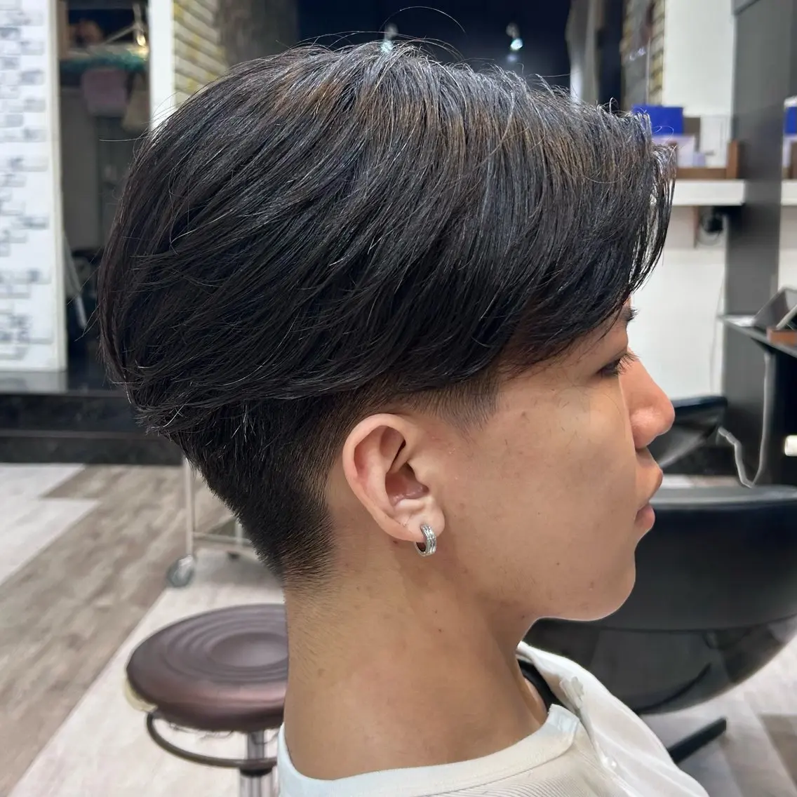 パーマ メンズ カット パーマ 透明感カラー 髪質 改善 Wカラー原心愛のヘアスタイル
