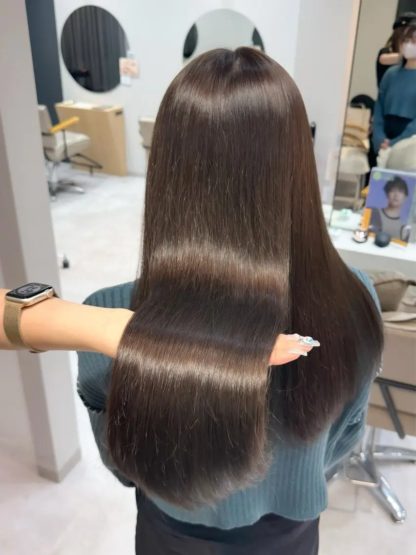 ロング カラー ヘアアレンジ ブリーチ ダブルカラー イヤリングカラー イルミナカラー ブリーチなしカラー 立川/レイヤー/ 透明感Wカラーのヘアスタイル