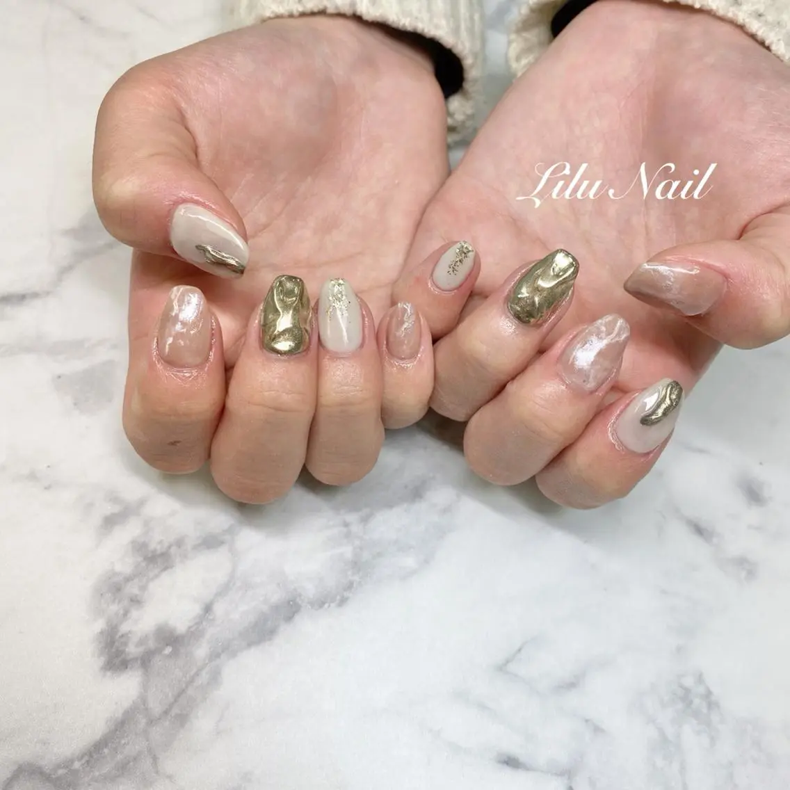 ネイル ニュアンスネイル モチの良さ◉ フィルインネイル♡のネイルデザイン