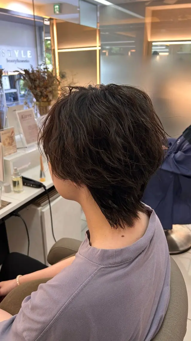 メンズ メンズウルフカット ウルフカット カット コテ巻きパーマ/ ショートカット/なおのヘアスタイル
