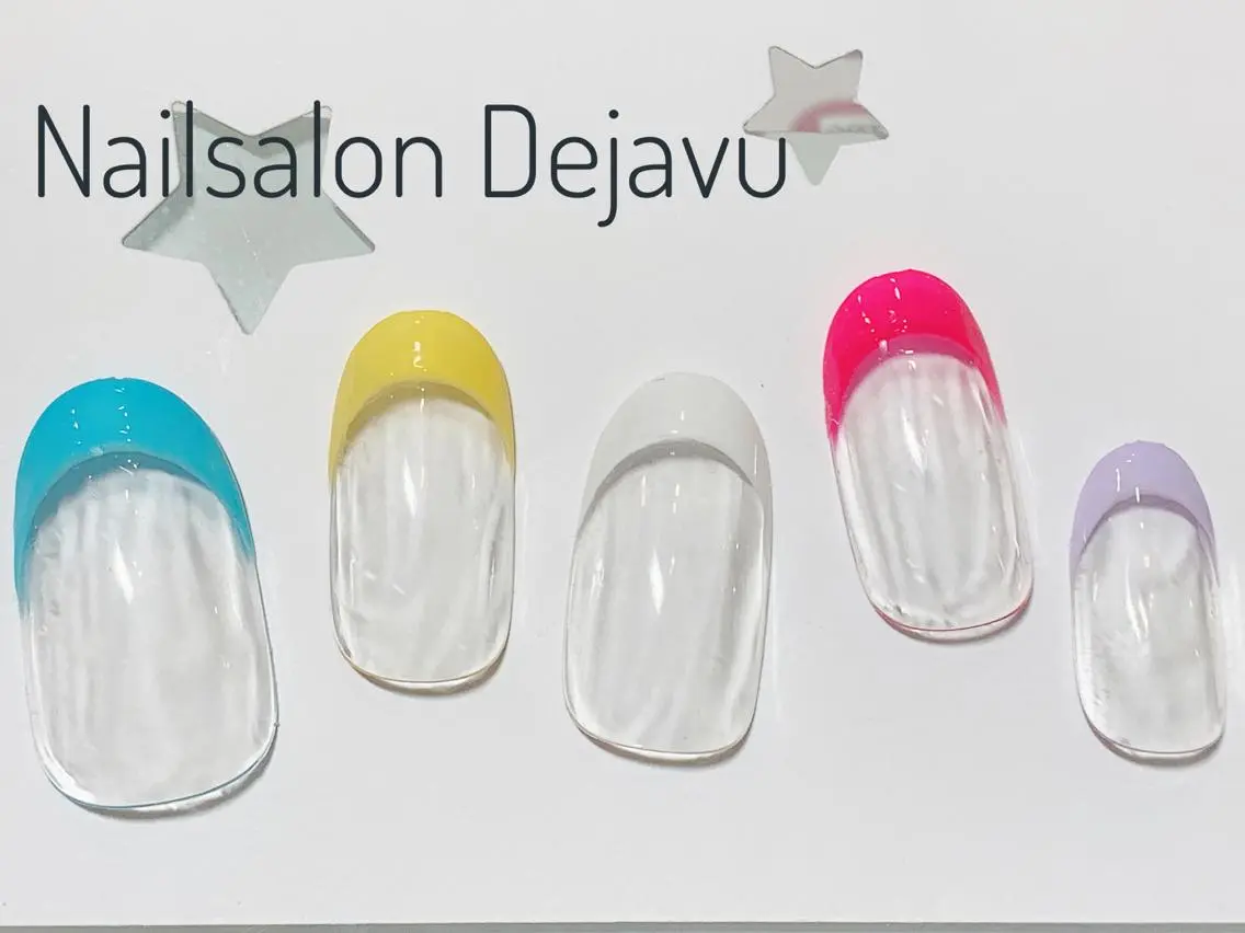 ネイル クリアネイル フレンチネイル Nail salon Dejavu 🌿のネイルデザイン