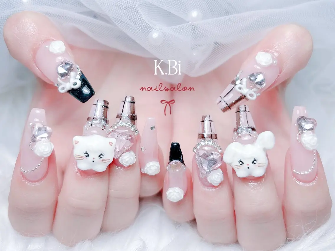 ネイル 成人式 ハンドネイル K.bi_nail ネイル長さ出し専門店のネイルデザイン