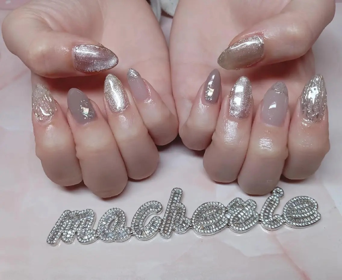 ネイル マグネットネイル ミラーネイル ニュアンスネイル ハンドネイル Nail Salon macherieのネイルデザイン