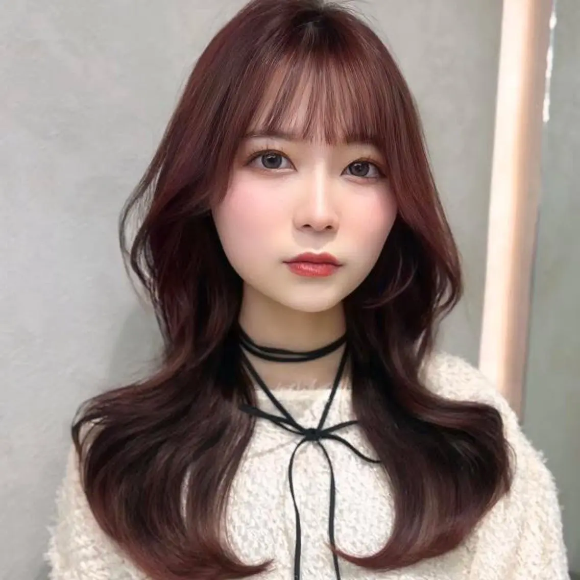 セミロング カラー レッドカラー レイヤーカット カット ヘアカラー トリートメント ✨レイヤー/韓国 /✨ヘア山下　遥のヘアスタイル