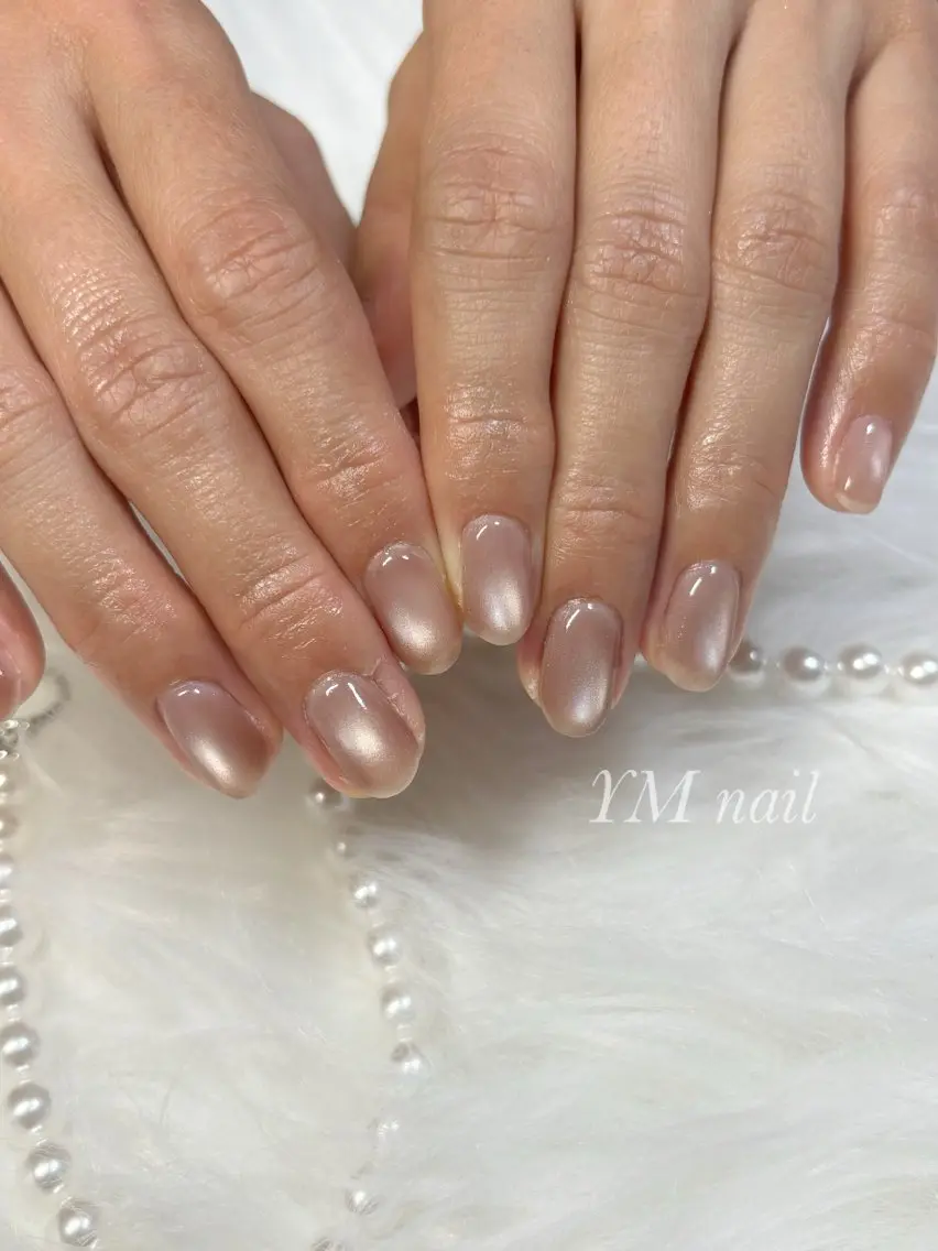 ネイル ジェルネイル マグネットネイル オフィスネイル ワンカラーネイル シンプルネイル ハンドネイル YM nailのネイルデザイン