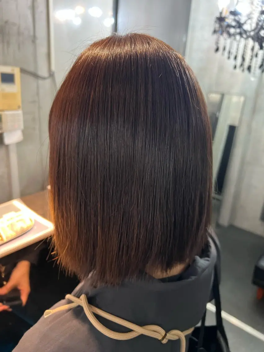 ミディアム 縮毛矯正 松井 夏輝のヘアスタイル