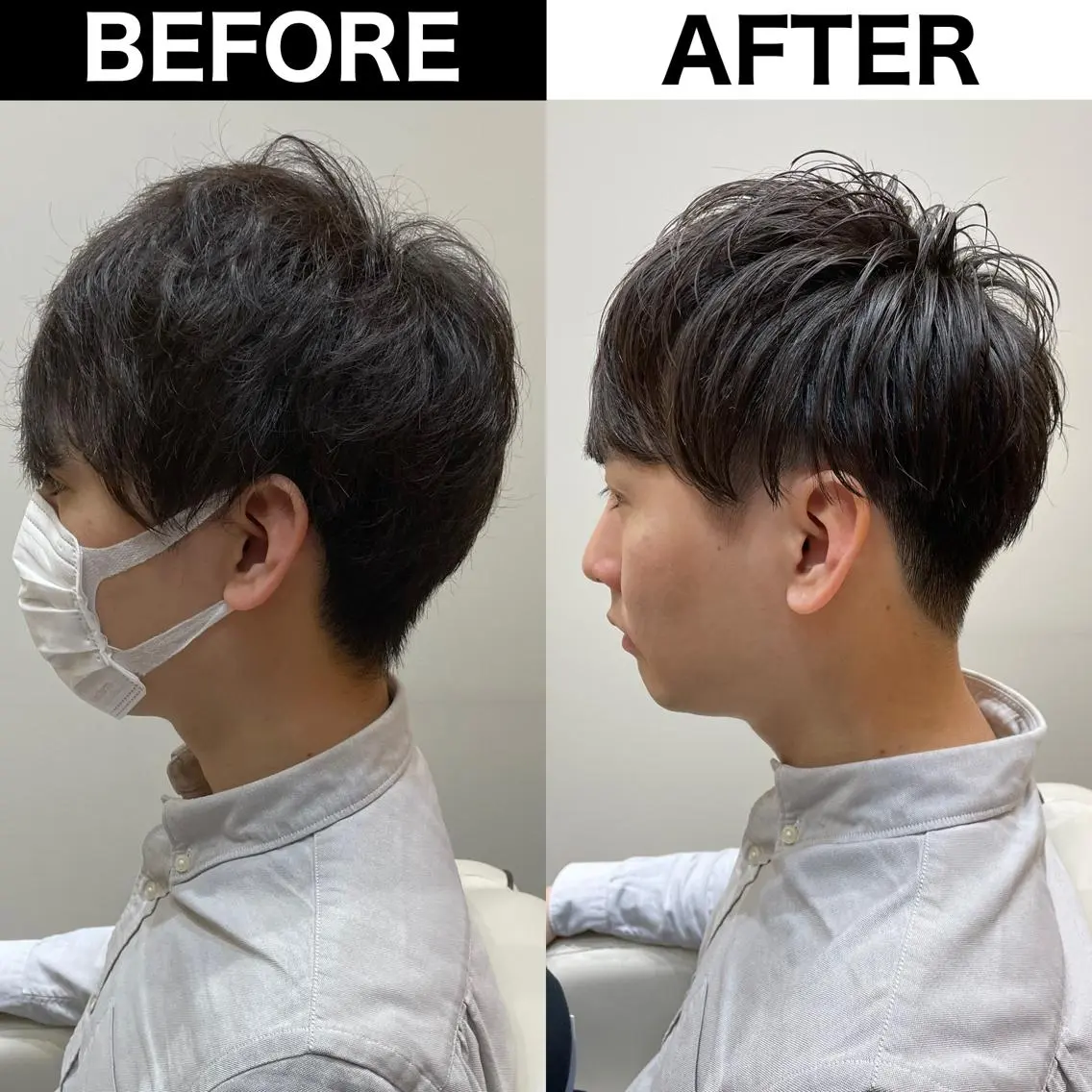 メンズ ビジネス メンズ就活ヘア メンズパーマ ツーブロック 刈り上げ Soleria 田中慎一のヘアスタイル