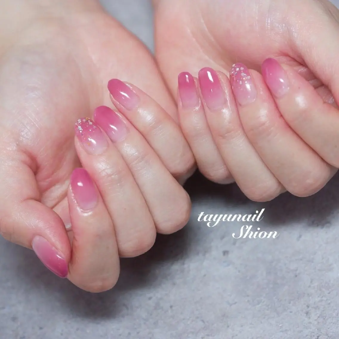 ネイル ブルー ジェルネイル グラデーション 氷ネイル・うるうるネイル パラジェル ネイルサロン 【たゆnail】のネイルデザイン