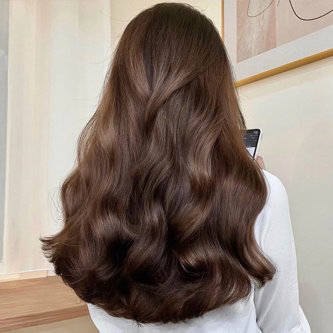 ロング カラー パーマ カット ヘアカラー 表参道🌿赤み消し カラー/チナツのヘアスタイル