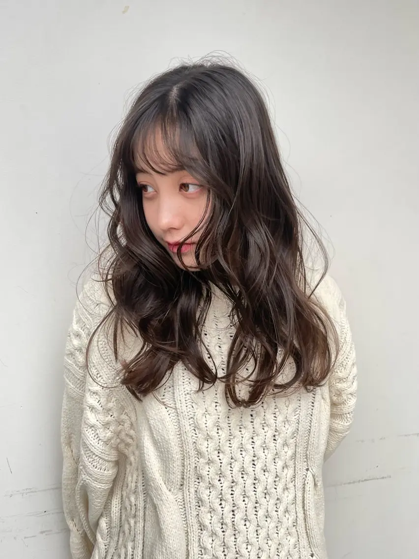 ロング カット ヘアカラー トリートメント 似合わせ/ベージュ /レイヤー/りほ🤍のヘアスタイル