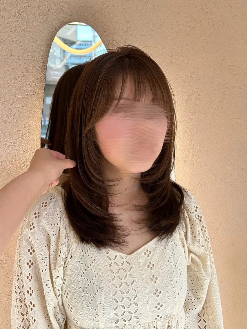 セミロング レイヤーカット カット ヘアカラー トリートメント レイヤー/透明感 🌷油科あい🌷のヘアスタイル