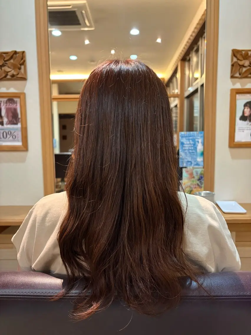 ロング カラー ブリーチ ブラウンカラー ブリーチなしカラー ヘアカラー カラーモデル/ 戸苅法永のヘアスタイル