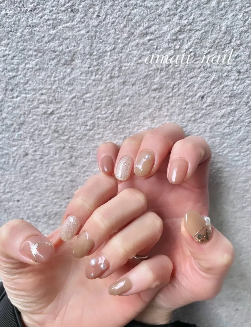 ネイル フットネイル ジェルネイル マグネットネイル ミラーネイル ニュアンスネイル ハンドネイル amati_nail TAKAKOのネイルデザイン