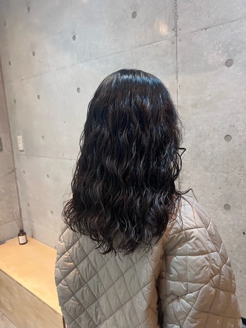 セミロング 🌿朝5分でお洒落 パーマスタイル🌿のヘアスタイル