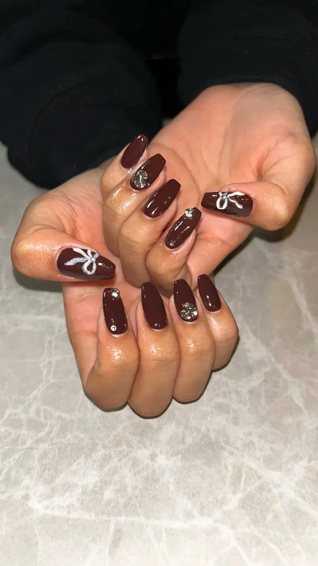 ネイル ブラウン Lily Nailのネイルデザイン