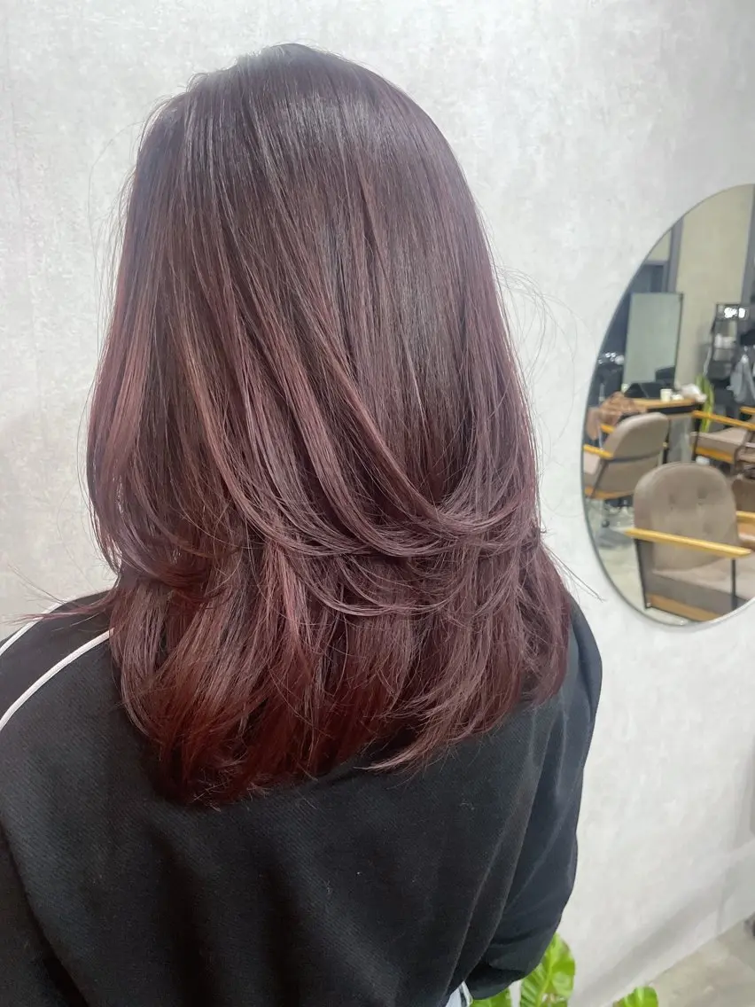 セミロング カラー レイヤーカット AIRI layer cut hairのヘアスタイル