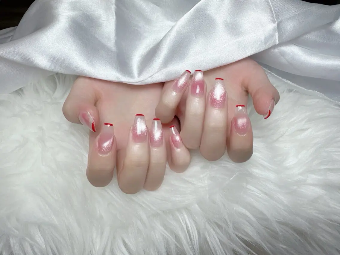 ネイル ブルー フットネイル フレンチネイル 韓国ネイル マグネットネイル ハンドネイル ハンドケア Hara Nail 【持ち込みOK】のネイルデザイン