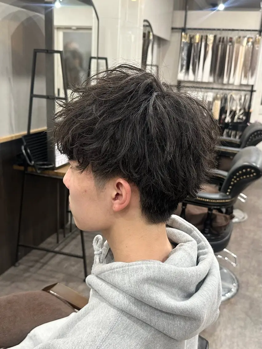 ショート パーマ メンズ カット パーマ ヘッドスパ 🌿ガクト 🌿艶髪透明感のヘアスタイル