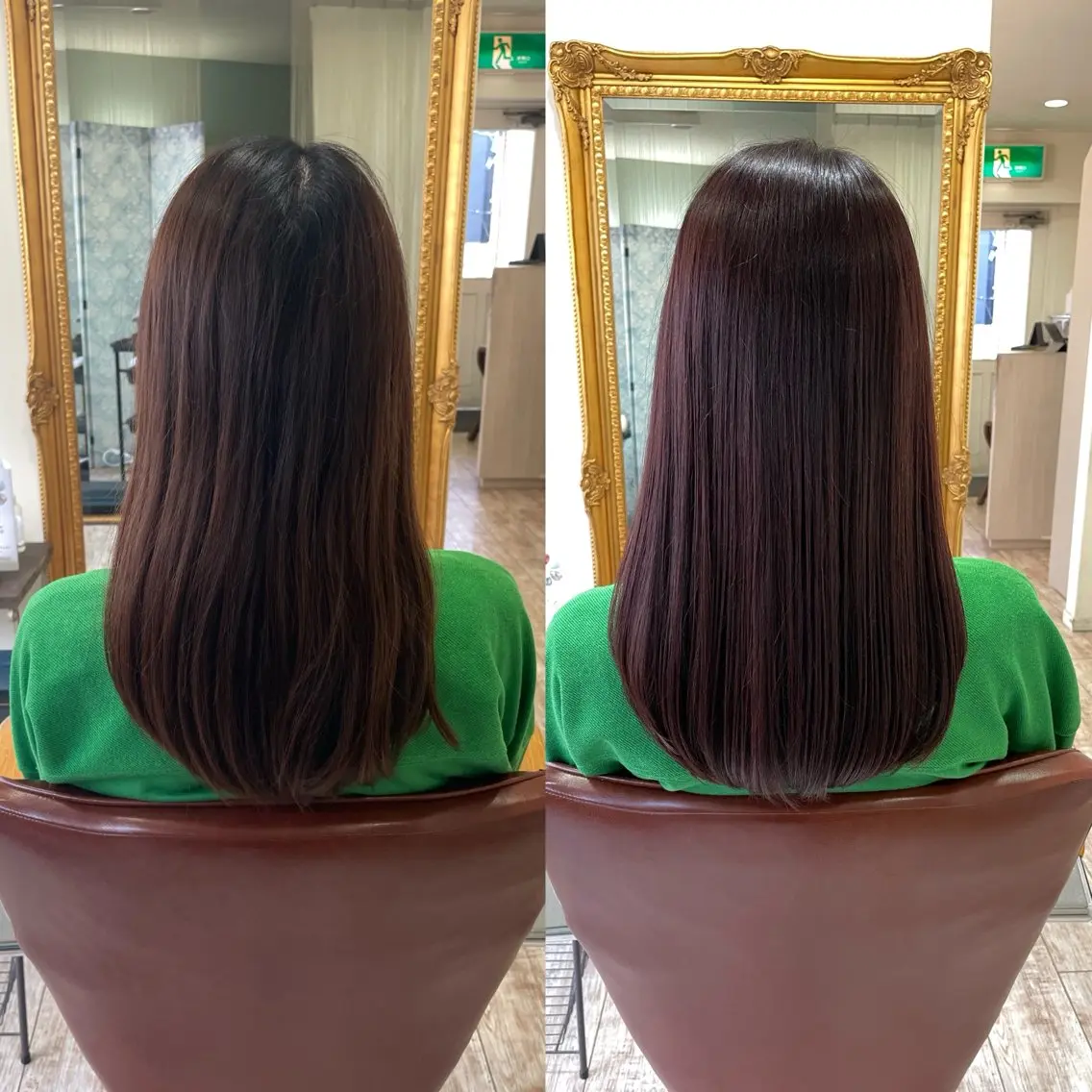セミロング レッドブラウン カット ヘアカラー トリートメント 【髪質改善】 Wakanaのヘアスタイル