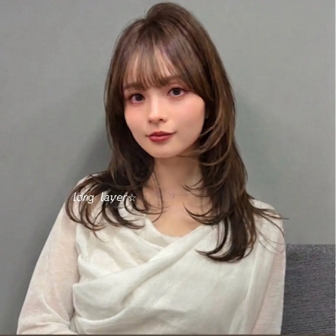 ロング カット ヘアカラー トリートメント 神戸レイヤーカット 顔周り／骨格診断のヘアスタイル