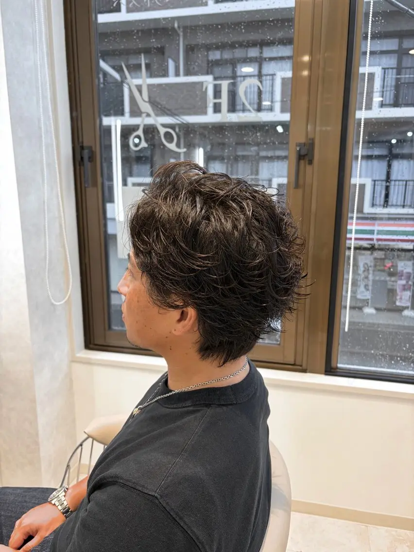 パーマ メンズ ビジネス カット パーマ 髪質改善/白髪染め ヘッドスパ/片岡良太のヘアスタイル