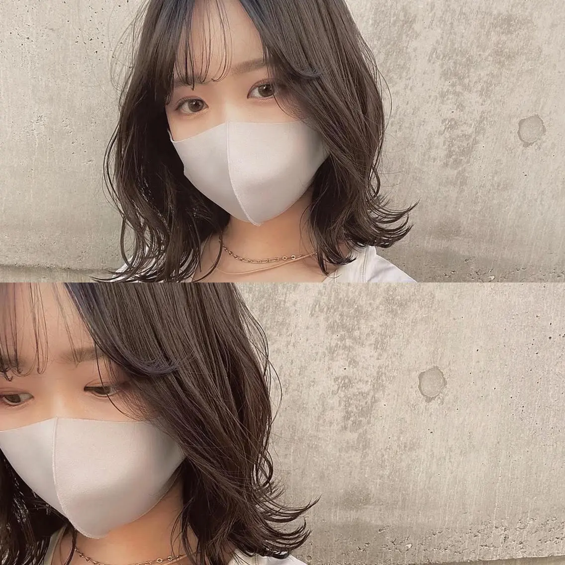 ミディアム カラー ハイトーンボブ 前田 表参道　グレージュのヘアスタイル