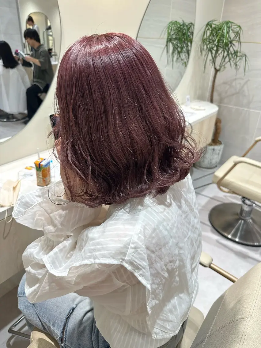 ミディアム カラー ヘアカラー トリートメント ヘアセット ･˚✧すずね˚✧* ♡のヘアスタイル