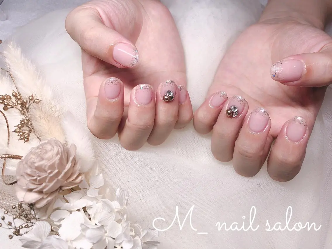 ネイル ジェルネイル パラジェル シンプルネイル M_ nail salonのネイルデザイン