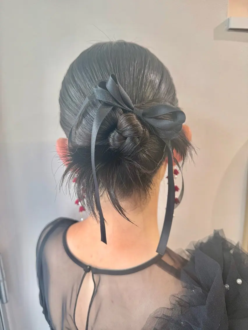 ミディアム ヘアセット オタク美容師☃️🩵 ヘアアレンジ/暗髪のヘアスタイル
