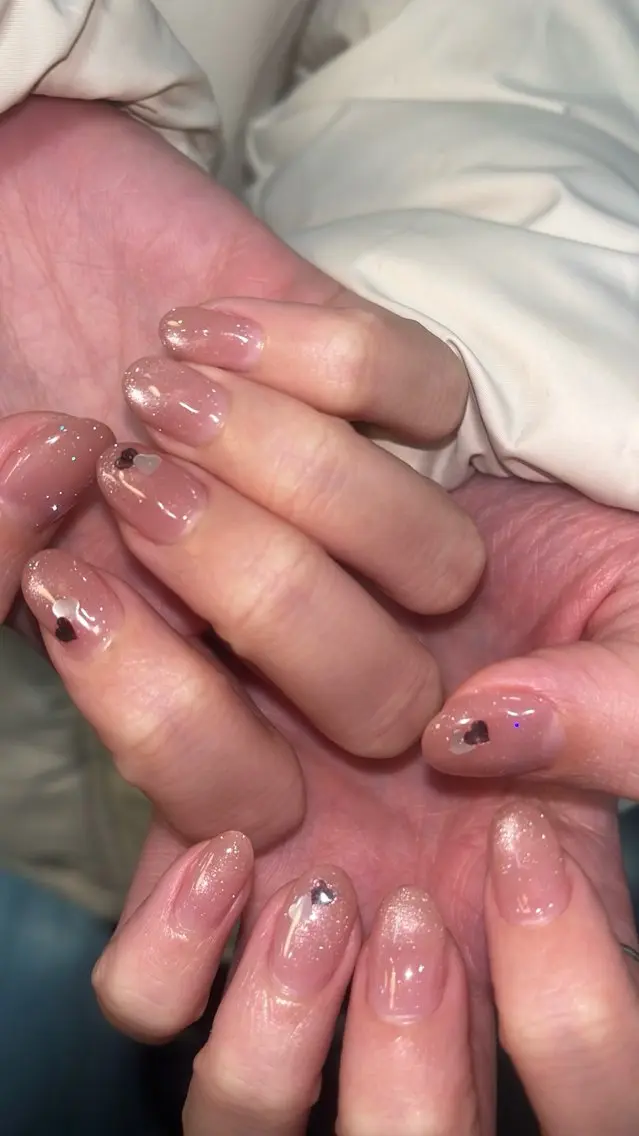 ネイル クリアネイル ジェルネイル 氷ネイル・うるうるネイル ニュアンスネイル シンプルネイル ハンドネイル SAKU nail 作島茜のネイルデザイン