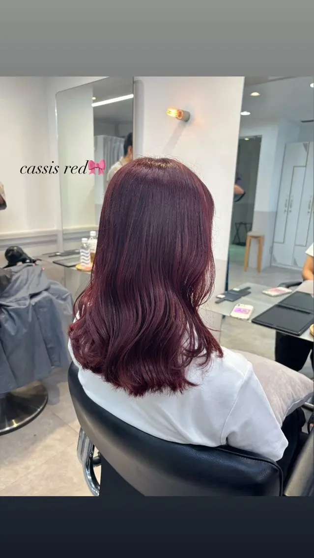 ミディアム カット ヘアカラー トリートメント 🎀クロスパーマ/ ボブ🎀MOMONAのヘアスタイル