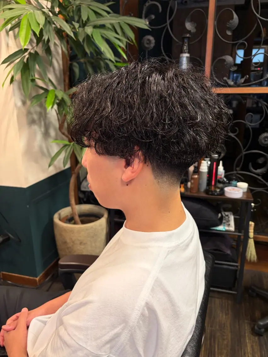 ミディアム ミディアムパーマ カット パーマ 早稲田/メンズ専門 /フェード/葛西裕季のヘアスタイル
