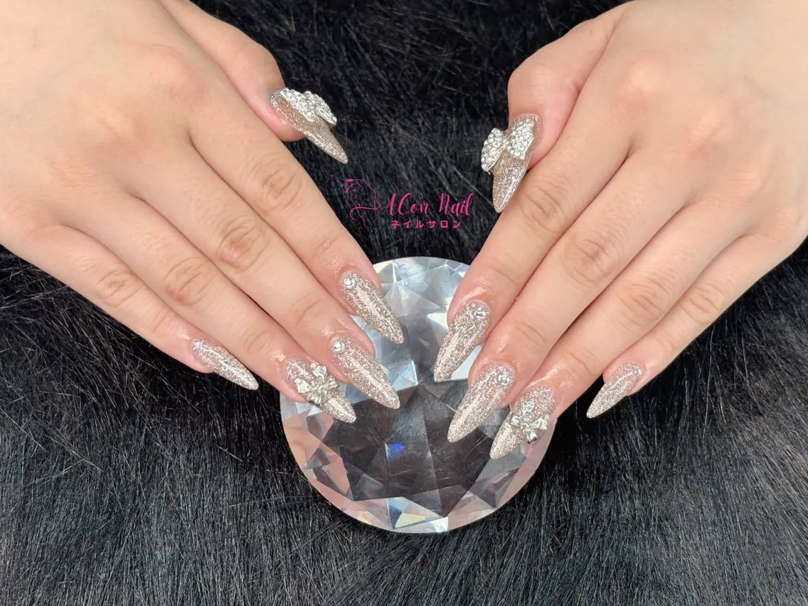 ネイル 桜ネイル 長さ出し フラワーネイル フレンチネイル ジェルネイル ハンドネイル ACon NailSalonのネイルデザイン